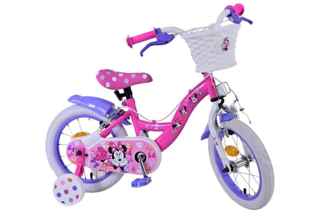 Disney Minnie Vélo enfant - Filles - 14 pouces - Rose - Freins à deux mains