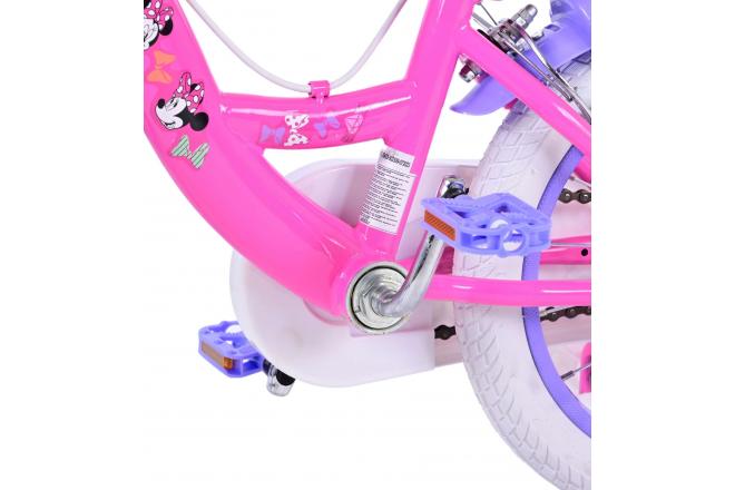 Disney Minnie Vélo enfant - Filles - 14 pouces - Rose - Freins à deux mains