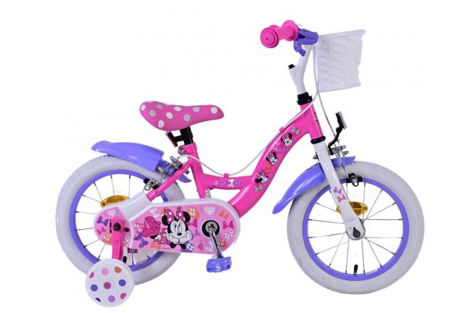 Disney Minnie Vélo enfant - Filles - 14 pouces - Rose - Freins à deux mains