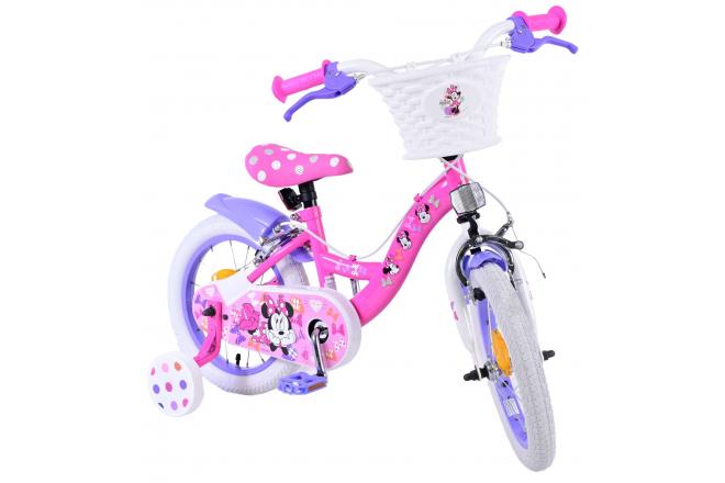 Disney Minnie Vélo enfant - Filles - 14 pouces - Rose - Freins à deux mains