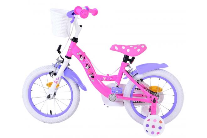 Disney Minnie Vélo enfant - Filles - 14 pouces - Rose - Freins à deux mains