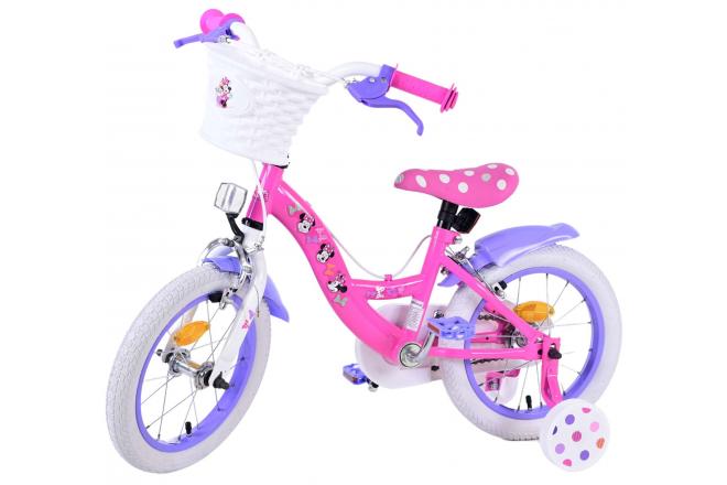 Disney Minnie Vélo enfant - Filles - 14 pouces - Rose - Freins à deux mains