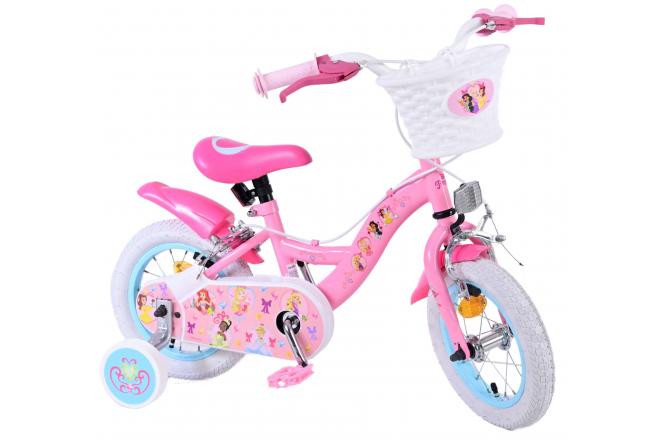 Vélo enfant Disney Princesse - Filles - 12 pouces - Rose - Freins à deux mains