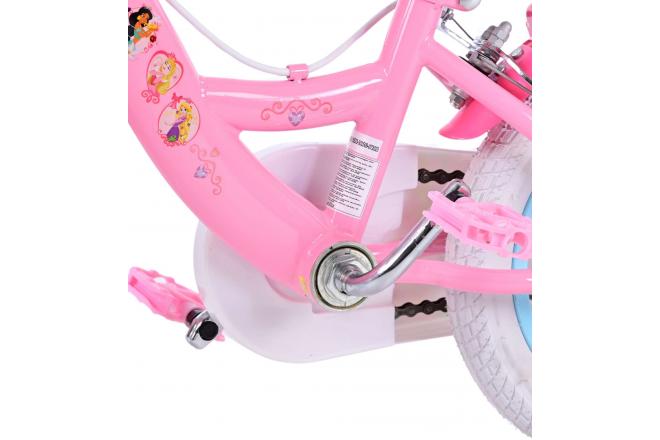 Vélo enfant Disney Princesse - Filles - 12 pouces - Rose - Freins à deux mains