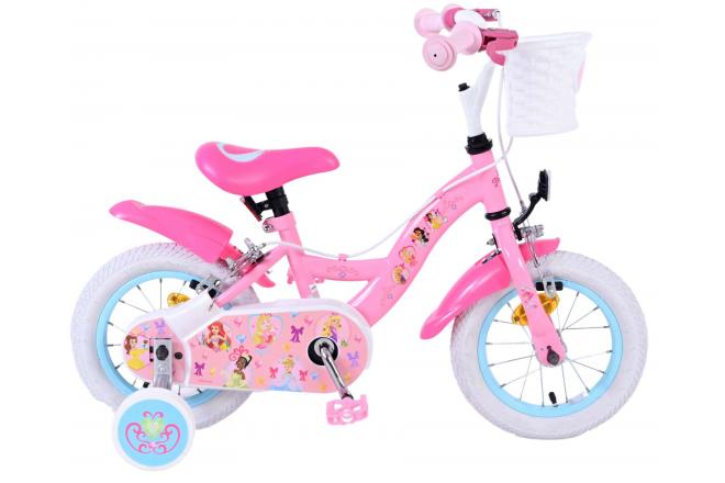 Vélo enfant Disney Princesse - Filles - 12 pouces - Rose - Freins à deux mains