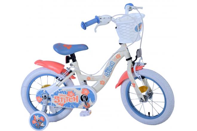 Vélo enfant Disney Stitch - Filles - 14 pouces - Bleu corail crème - Freins à deux mains [CLONE]