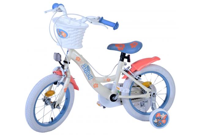 Vélo enfant Disney Stitch - Filles - 14 pouces - Bleu corail crème - Freins à deux mains [CLONE]