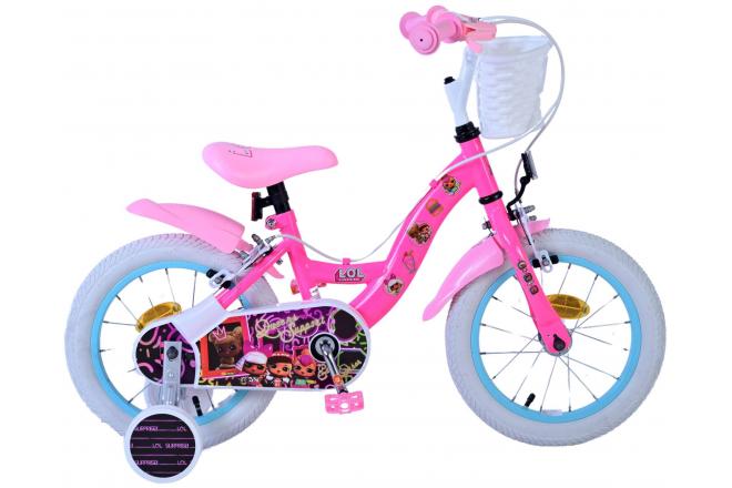Vélo enfant LOL Surprise - Filles - 14 pouces - Rose - Freins à deux mains