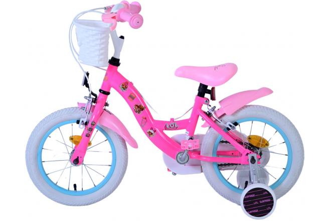 Vélo enfant LOL Surprise - Filles - 14 pouces - Rose - Freins à deux mains