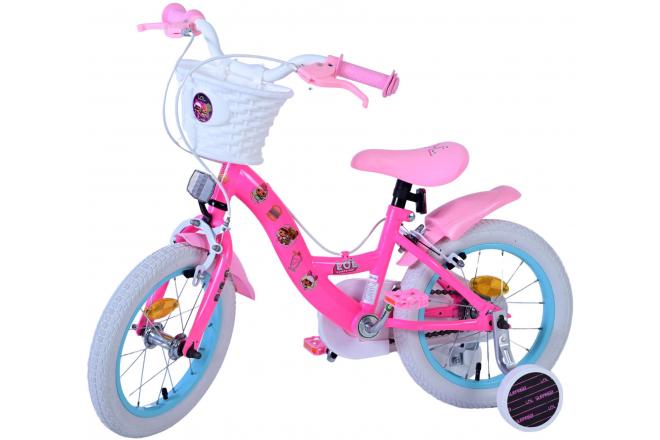 Vélo enfant LOL Surprise - Filles - 14 pouces - Rose - Freins à deux mains