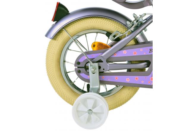 Vélo enfant Volare Blossom - Filles - 12 pouces - Violet - Freins à deux mains