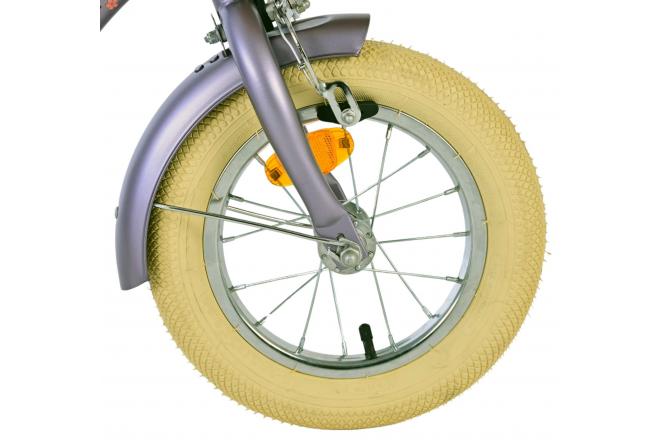 Vélo enfant Volare Blossom - Filles - 12 pouces - Violet - Freins à deux mains