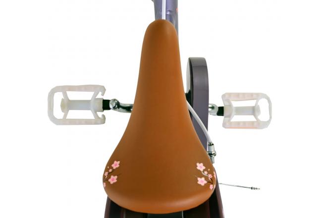 Vélo enfant Volare Blossom - Filles - 12 pouces - Violet - Freins à deux mains