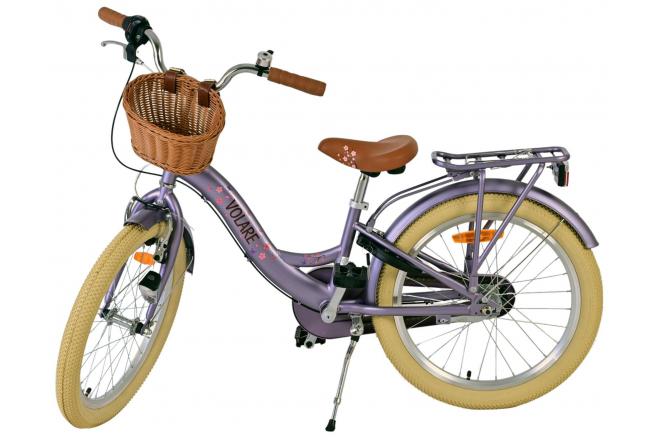 Vélo enfant Volare Blossom - Filles - 20 pouces - Violet - Nexus 3 vitesses