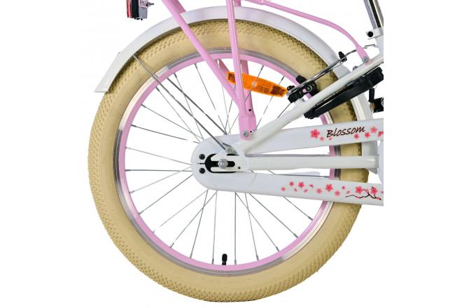 Volare Blossom Vélo d'enfant - Filles - 20 pouces - Blanc - Freins à deux mains