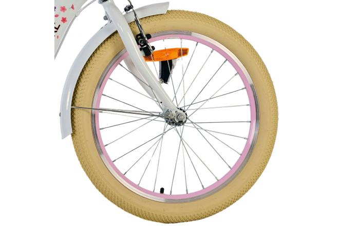 Volare Blossom Vélo d'enfant - Filles - 20 pouces - Blanc - Freins à deux mains