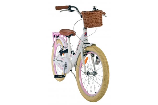 Volare Blossom Vélo d'enfant - Filles - 20 pouces - Blanc - Freins à deux mains