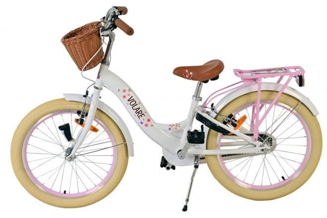 Volare Blossom Vélo d'enfant - Filles - 20 pouces - Blanc - Freins à deux mains