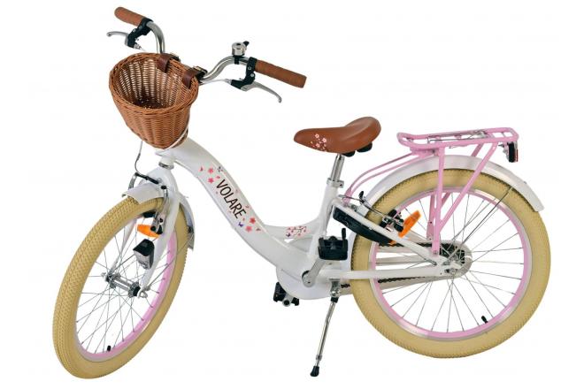 Volare Blossom Vélo d'enfant - Filles - 20 pouces - Blanc - Freins à deux mains