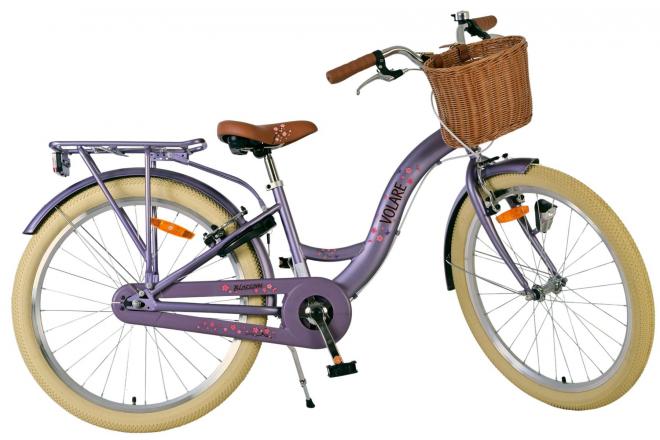 Volare Blossom Vélo d'enfant - Filles - 24 pouces - Violet - Deux freins à main