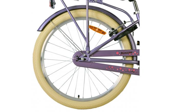 Volare Blossom Vélo d'enfant - Filles - 24 pouces - Violet - Deux freins à main