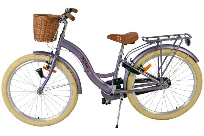 Volare Blossom Vélo d'enfant - Filles - 24 pouces - Violet - Deux freins à main