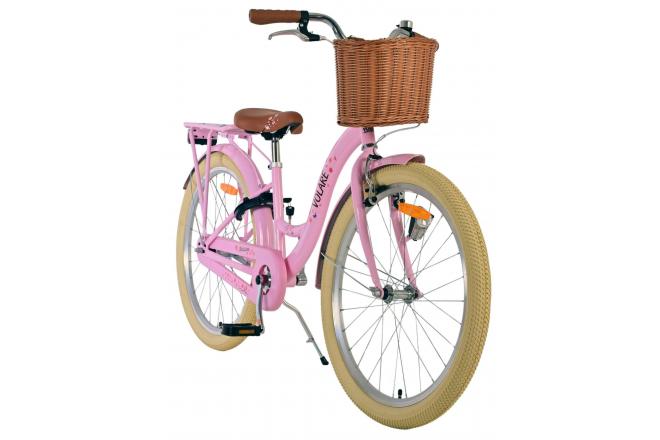 Vélo enfant Volare Blossom - Filles - 24 pouces - Rose