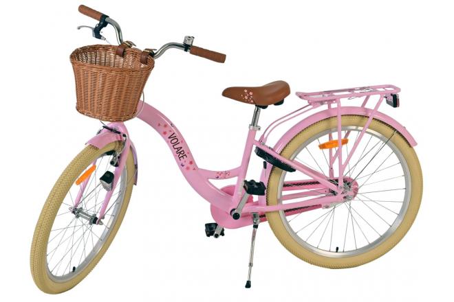 Vélo enfant Volare Blossom - Filles - 24 pouces - Rose