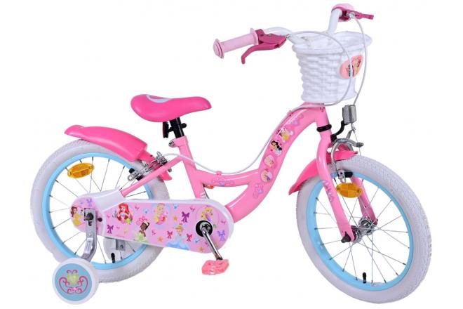 Vélo enfant Disney Princesse - Filles - 16 pouces - Rose - Freins à deux mains