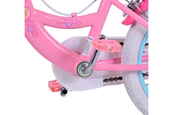 Vélo enfant Disney Princesse - Filles - 16 pouces - Rose - Freins à deux mains