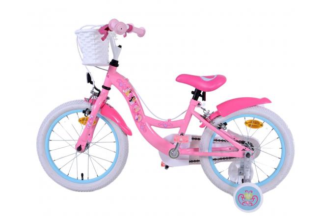 Vélo enfant Disney Princesse - Filles - 16 pouces - Rose - Freins à deux mains
