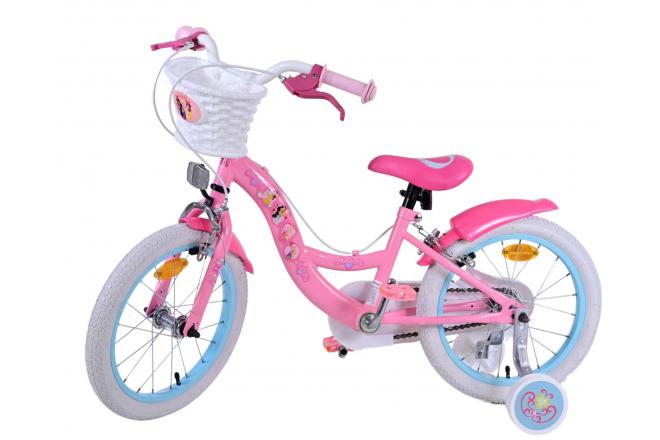 Vélo enfant Disney Princesse - Filles - 16 pouces - Rose - Freins à deux mains