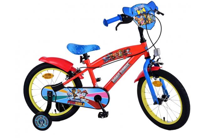 Vélo enfant Paw Patrol - Garçons - 16 pouces - Rouge - Freins à deux mains