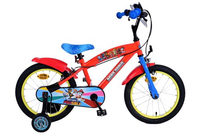 Vélo enfant Paw Patrol - Garçons - 16 pouces - Rouge - Freins à deux mains