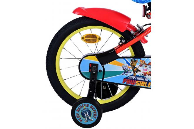 Vélo enfant Paw Patrol - Garçons - 16 pouces - Rouge - Freins à deux mains