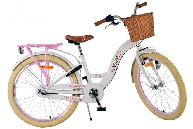 Volare Blossom Vélo enfant - Filles - 24 pouces - Blanc - 3 vitesses