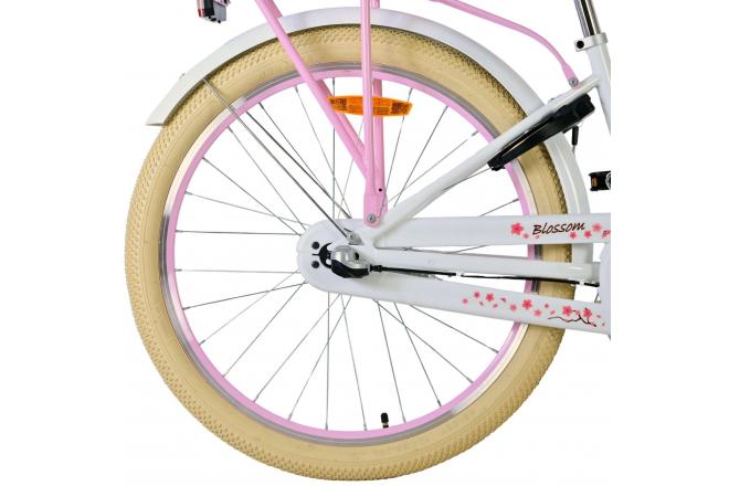 Volare Blossom Vélo enfant - Filles - 24 pouces - Blanc - 3 vitesses
