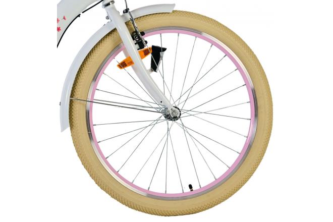 Volare Blossom Vélo enfant - Filles - 24 pouces - Blanc - 3 vitesses