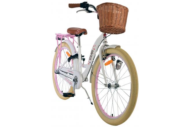 Volare Blossom Vélo enfant - Filles - 24 pouces - Blanc - 3 vitesses