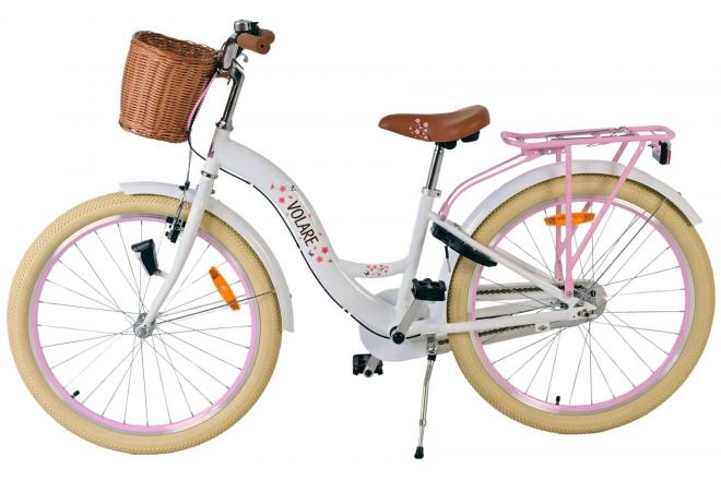 Volare Blossom Vélo enfant - Filles - 24 pouces - Blanc - 3 vitesses