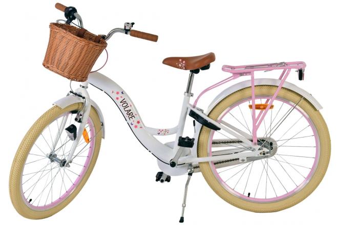 Volare Blossom Vélo enfant - Filles - 24 pouces - Blanc - 3 vitesses