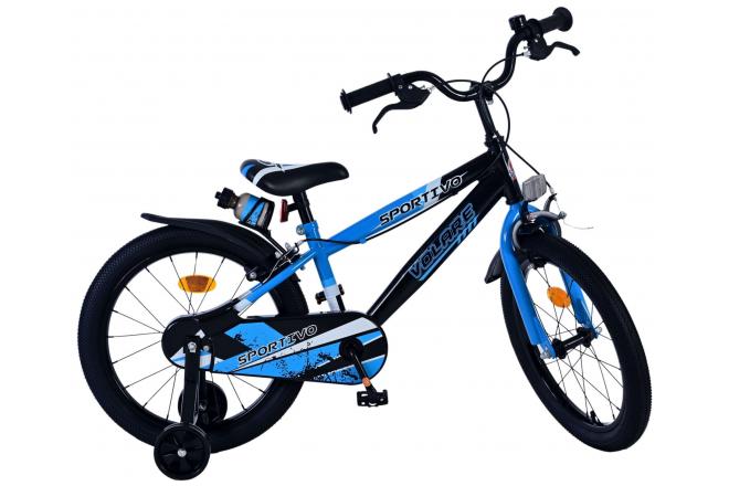 Volare Sportivo Vélo enfant - Garçons - 18 pouces - Bleu Noir - Freins à deux mains [CLONE]