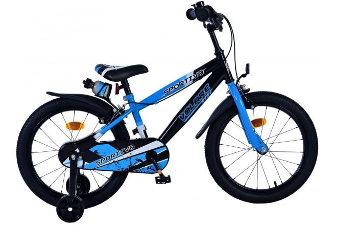 Volare Sportivo Vélo enfant - Garçons - 18 pouces - Bleu Noir - Freins à deux mains [CLONE]