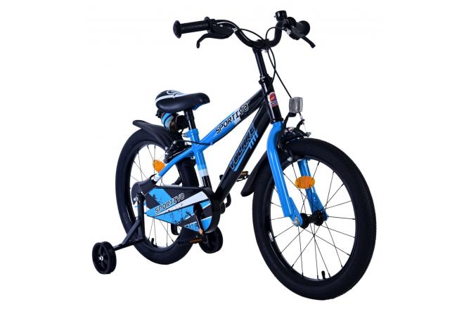 Volare Sportivo Vélo enfant - Garçons - 18 pouces - Bleu Noir - Freins à deux mains [CLONE]