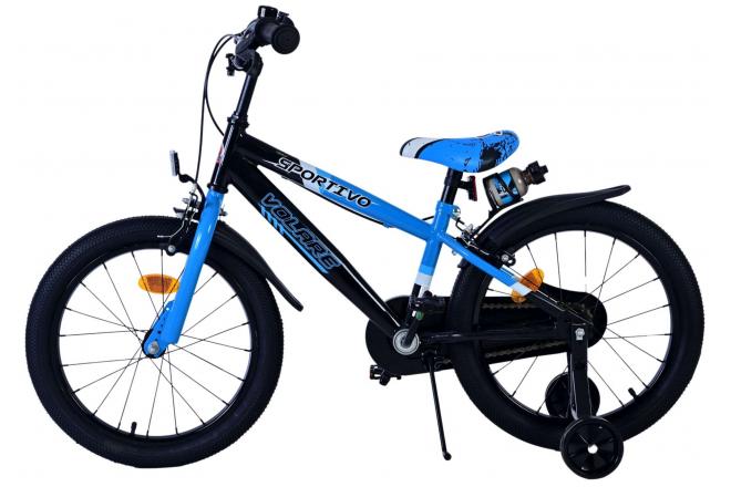 Volare Sportivo Vélo enfant - Garçons - 18 pouces - Bleu Noir - Freins à deux mains [CLONE]