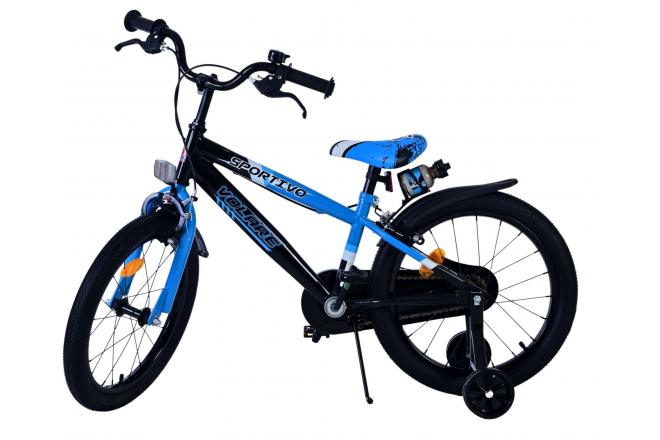 Volare Sportivo Vélo enfant - Garçons - 18 pouces - Bleu Noir - Freins à deux mains [CLONE]