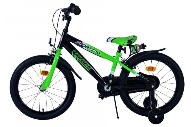 Volare Sportivo Børnecykel - Drenge - 18 tommer - Grøn Sort - To håndbremser [CLONE]
