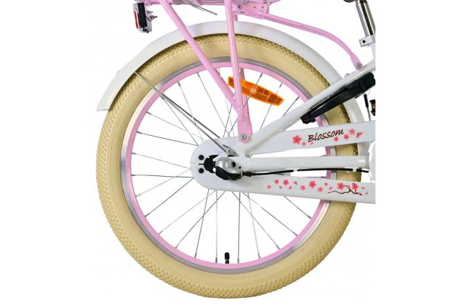 Vélo enfant Volare Blossom - Filles - 20 pouces - Blanc - Nexus 3 vitesses
