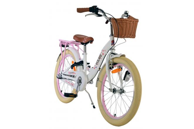 Vélo enfant Volare Blossom - Filles - 20 pouces - Blanc - Nexus 3 vitesses