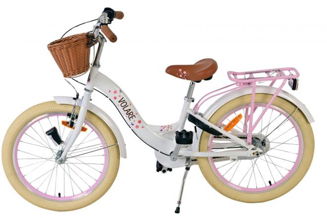 Vélo enfant Volare Blossom - Filles - 20 pouces - Blanc - Nexus 3 vitesses